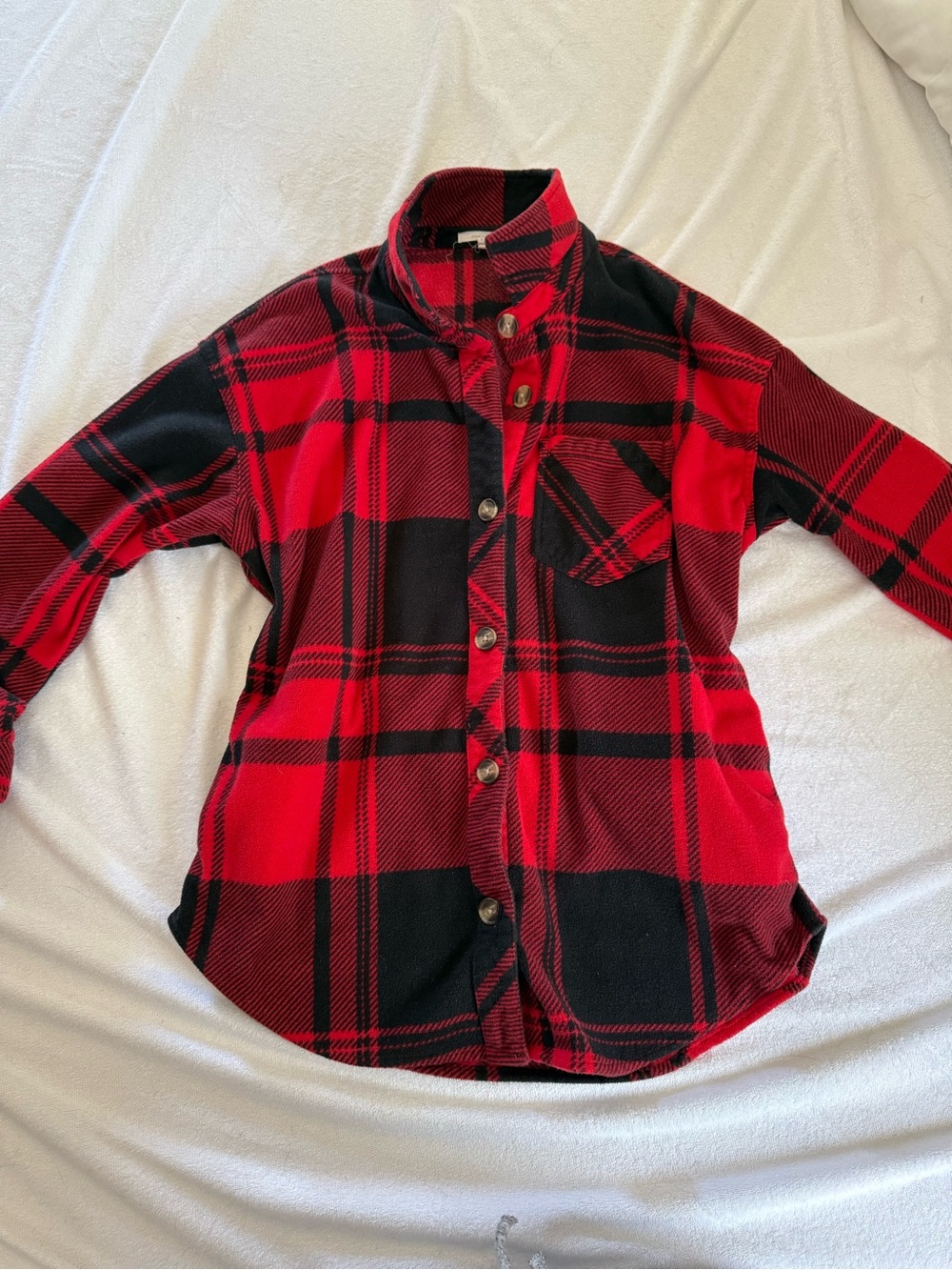 Maurices Red and Black Plaid Button down